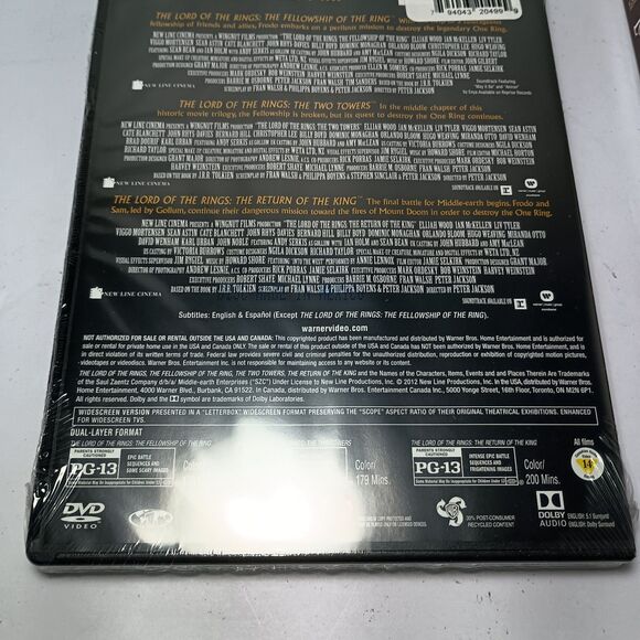Lord Of The Rings Trilogy 3-Film Collection DVD 2012 New Sealed W/ Slipcover - Picture 11 of 13